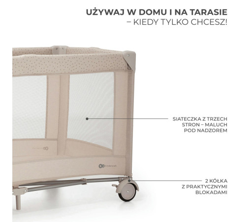 kinderkraft Țarc-pătuț cu accesorii joy2 bej