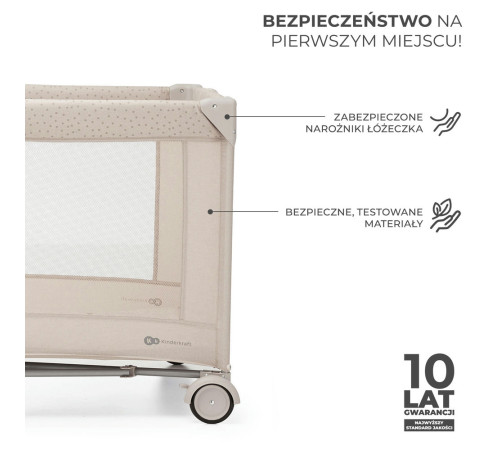 kinderkraft Țarc-pătuț cu accesorii joy2 bej