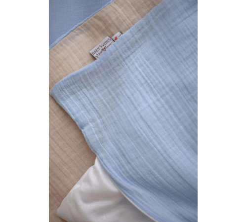 veres 153.7.02 lenjerie de pat „muslin blue-beige” (3 buc)