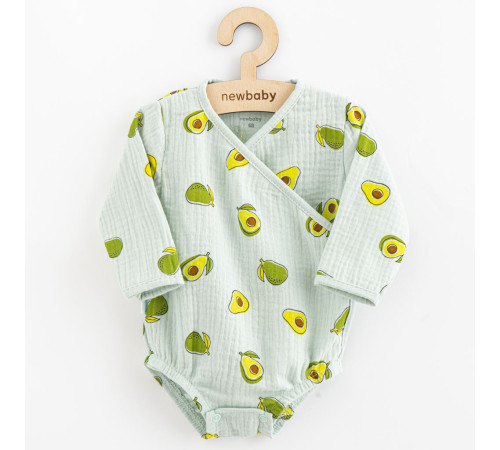  new baby 55387 body de muselină cu legături laterale "avocado" m.68 (4-6 luni)