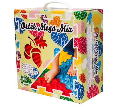 ortek 09631 covoraș ortopedic pentru masaj puzzle "mix" (8 el.) cu jocul de masă "forest adventures"