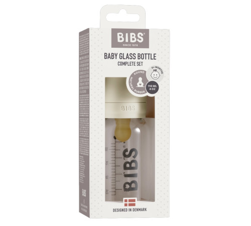 bibs biberon din sticlă (110 ml) ivory