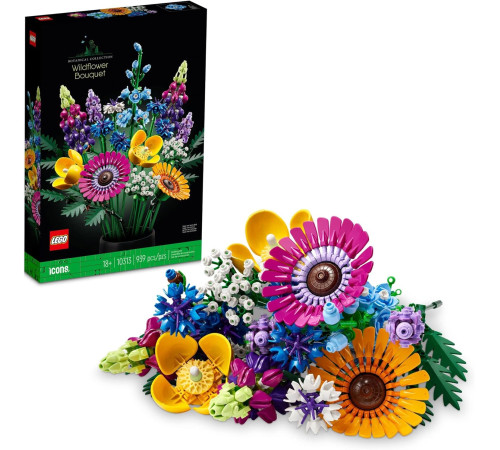 lego icons 10313 constructor "buchet de flori sălbatice”" (939 el.)