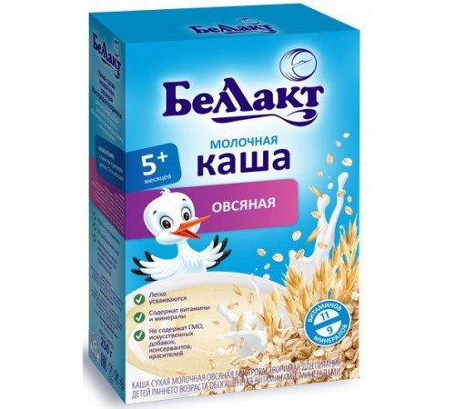 Детское питание в Молдове Беллакт каша молочная овсяная (5m+) 200 гр.