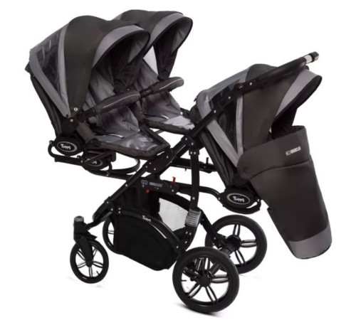 babyactive Коляска для тройни 2в1 trippy silver