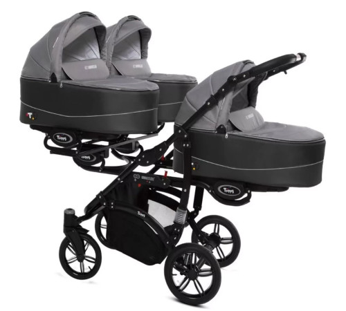 babyactive Коляска для тройни 2в1 trippy silver