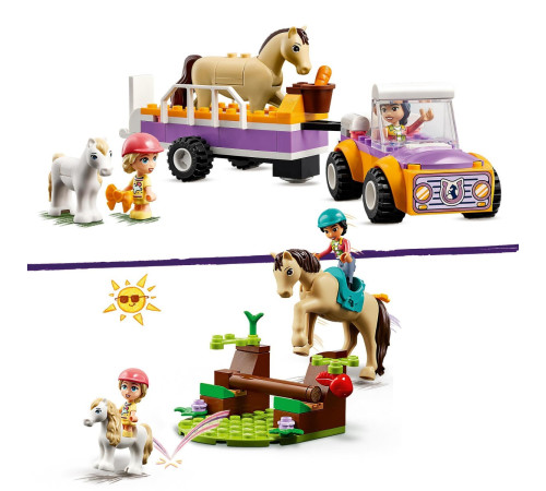 lego friends 42634 constructor "remorca cu cal si ponei" (105 el.)