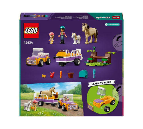 lego friends 42634 constructor "remorca cu cal si ponei" (105 el.)