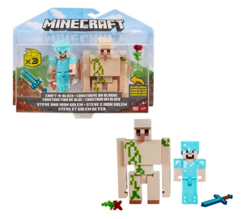 mattel minecraft gtt53 set  de 2 figurine (in sort.)