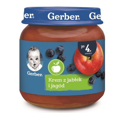 gerber Пюре яблоко-черника (4 м+) 125 гр.