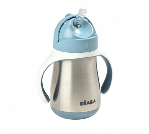 beaba 3566 cana inox cu pai 250 ml. (8 m.+) albastru