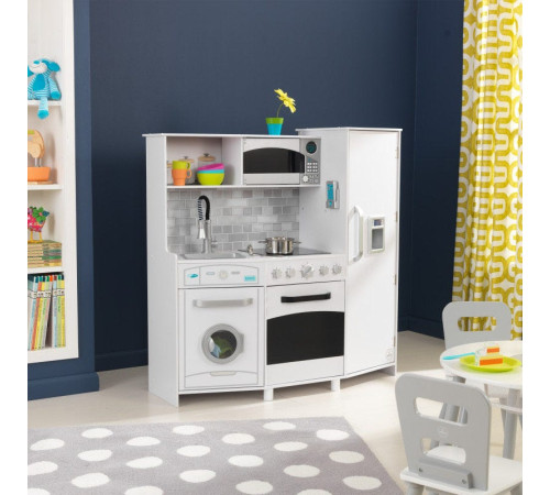 kidkraft 53369-msn bucătărie pentru copii "large play kitchen" alb