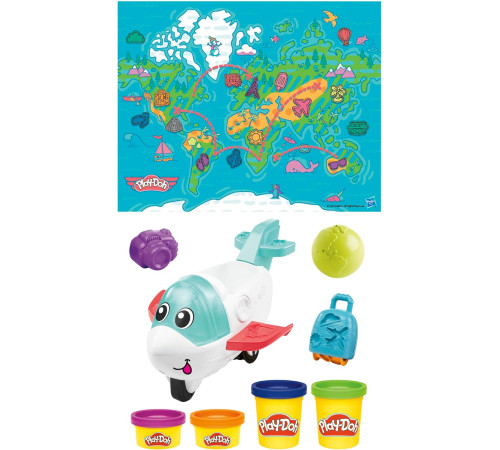 play-doh f8804 set de plastilină "airplane explorer" (4 culori)