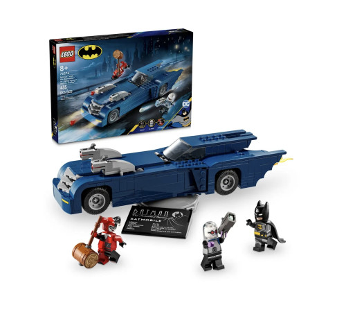 lego super heroes 76274 constructor "batman cu batmobilul vs harley quinn și mr. freeze" (435 el.)