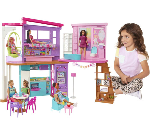 barbie hcd50 Двухэтажный дом для отдыха Барби (30 аксессуаров)