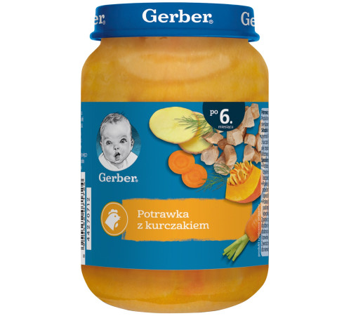  gerber piure de legume cu carne de pui (6 luni+) 190 gr.