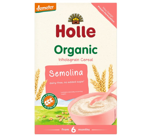 Детское питание в Молдове holle bio organic Каша безмолочная манная  6 м +) 250 гр.