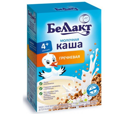 Детское питание в Молдове Беллакт каша молочная гречневая (4m+) 200 гр.