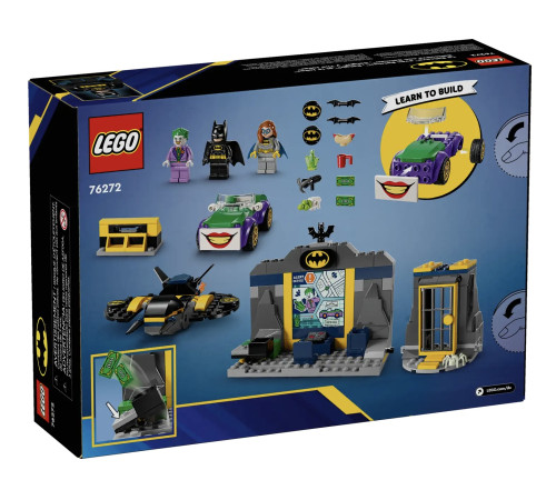 lego super heroes 76272 constructor "peștera cu batman, batgirl și joker" (184 el.)