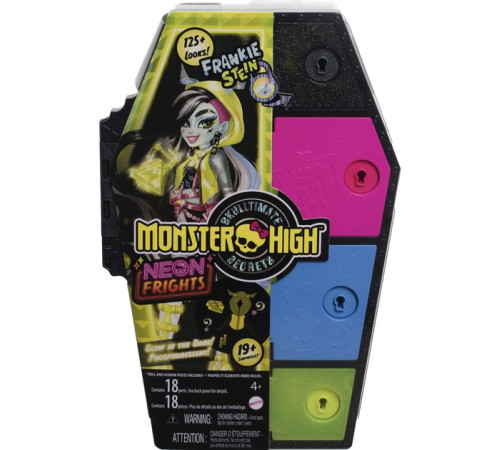 monster high hnf79 set de joc cu păpușa frankie stein seria secretele in dulap 