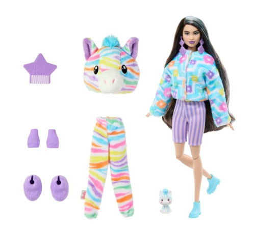 barbie hrk39 păpușă "cutie reveal: zebra" 