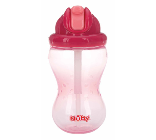 nuby nv0404001 Поильник "no-spill flip-it" c трубочкой (12м+) 360 мл.