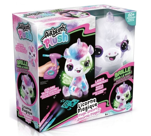  canal toys 274cl Игрушка-раскраска airbrush plush Единорог светящийся в темноте