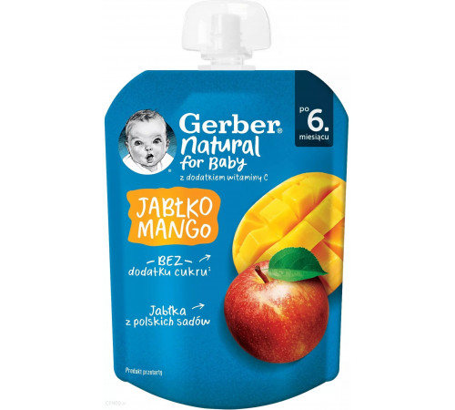  gerber Пюре "Яблоко-манго" (6 м+) 80 гр.