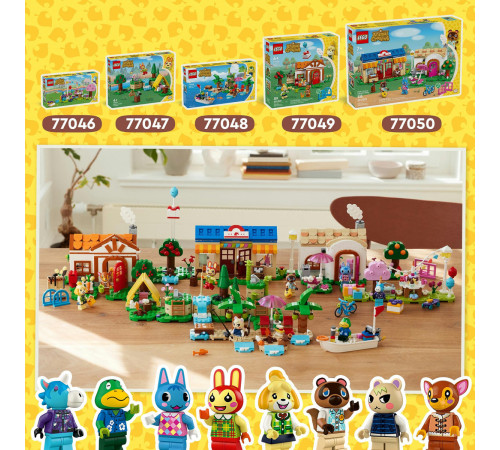 lego animal crossing 77049 constructor "vizita la domiciliu a isabellei" (389 el.)