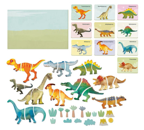 as kids 1029-64066 set magnetic "dinozauri"