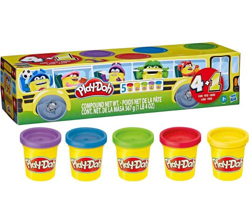 play-doh f7368 set de plastilină "Înapoi la școală" (5 culori)