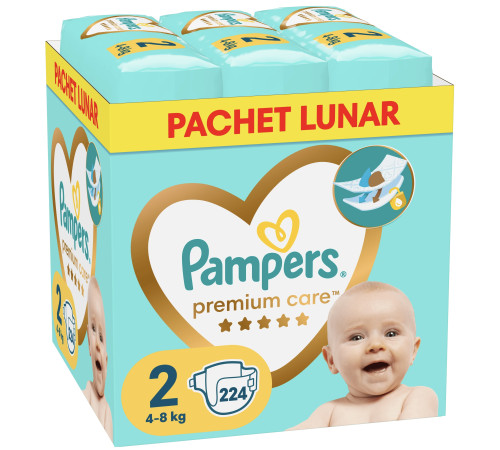 pampers premium care 2 (4-8 кг.) 224 шт.