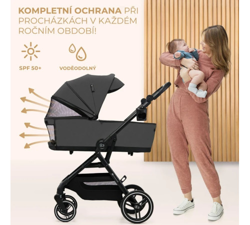 kinderkraft cărucior 2-in-1 yoxi gri