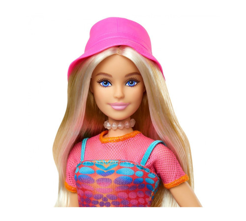 barbie hwh97 Кукла "Модница" в розово-голубом платье