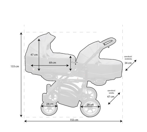 babyactive carucior pentru gemeni 3 in 1 twinni beige