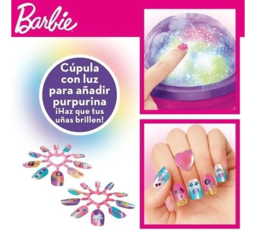 cra-z-art 34052int set manichiura barbie "glitter & shine nail studio"