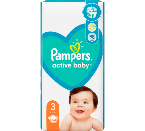 pampers active baby midi 3 (6-10кг) 54 шт