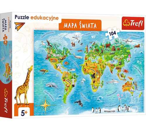 Детский магазин в Кишиневе в Молдове trefl 15575 Пазлы "Карта мира " (104 эл.)