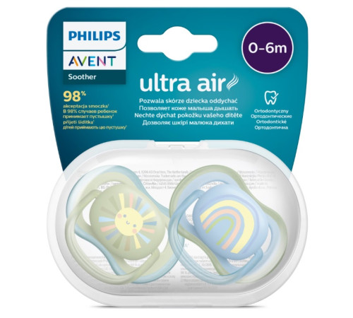 avent scf085/58 suzera din silicon "ultra air night" (0-6 m) 2 buc.