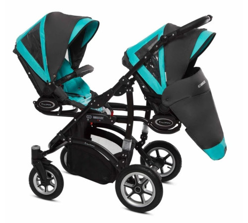 babyactive carucior pentru gemeni 2 in 1 twinni tropic green