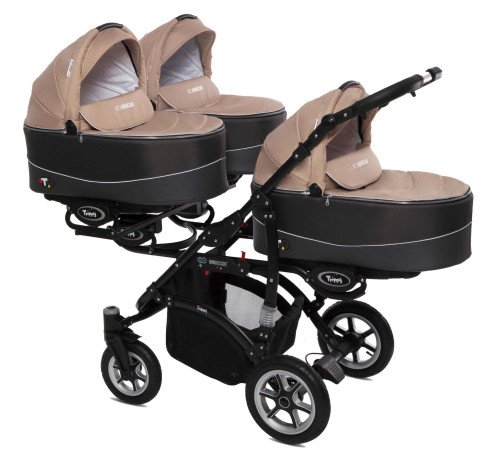 babyactive carucior pentru tripleti 2 in 1 trippy beige