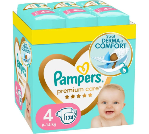  pampers premium care 4 (9-14 кг.) 174 шт.