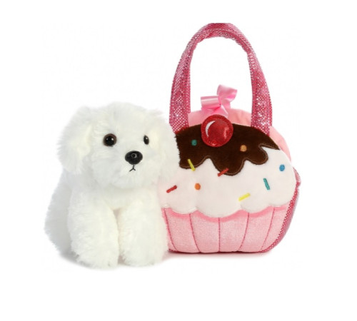 aurora fancy pals 160948f cățeluș de pluș într-o pungă "cupcake" (20 cm.)