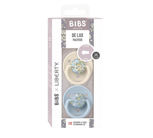 bibs suzeta rotunda din silicon de lux eloise & baby blue (0-36 luni) 2 buc.