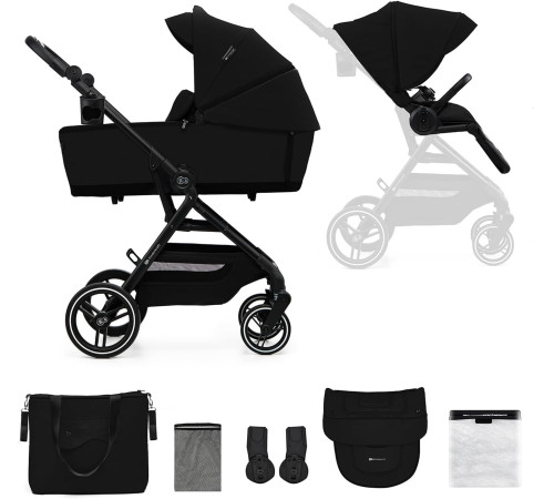 kinderkraft cărucior 2-in-1 yoxi negru