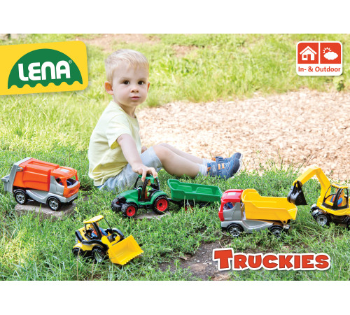 lena 01625 jucărie "tractor cu remorcă" (36 cm).