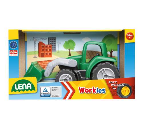  lena 01263 Игрушка "Трактор с ковшом" (14 см.)