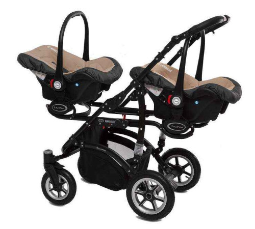 babyactive carucior pentru gemeni 3 in 1 twinni beige