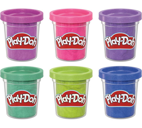 play-doh f9932 set de plastilină "colecția sparkle" (6 culori)