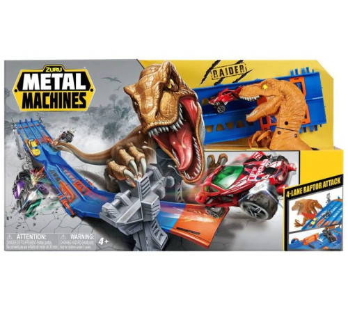 zuru metal machines 6740 set de joc "4 lane raptor attack"